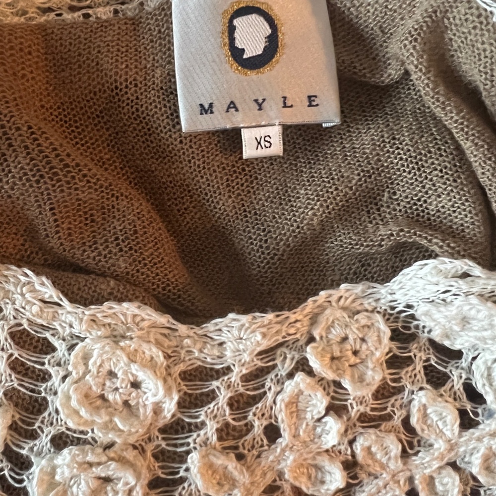 Jane Mayle Simona crochet lace knit sweater top - Picture 3 of 4